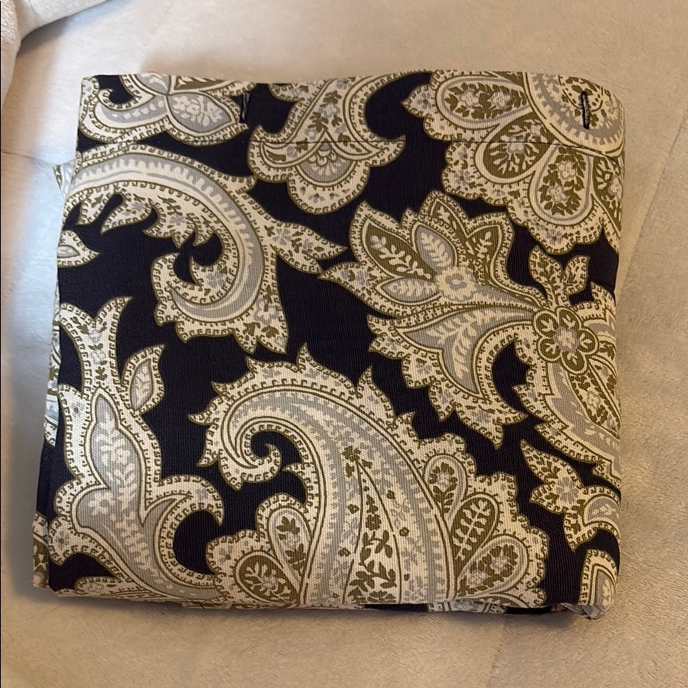 Black and Cream Paisley Fabric